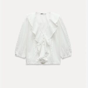 NWT ZARA collection ruffled shirt